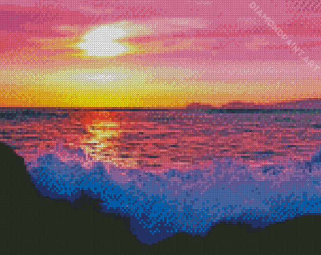 Peru Ocean Sunset Diamond Painting
