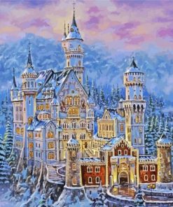 Snowy Palace Diamond Painting