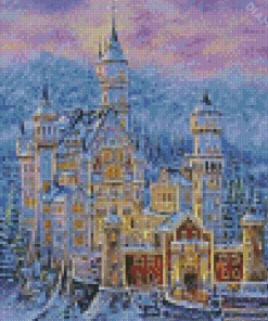 Snowy Palace Diamond Painting