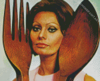 Sophia Loren In The Kitchen With Love Diamond Painting