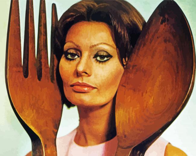 Sophia Loren In The Kitchen With Love Diamond Painting