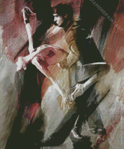 Tango Dancers Abstract Diamond Painting