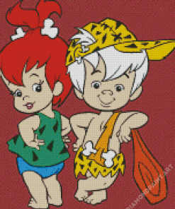 The Pebbles And Bamm Bamm Show Characters Diamond Painting