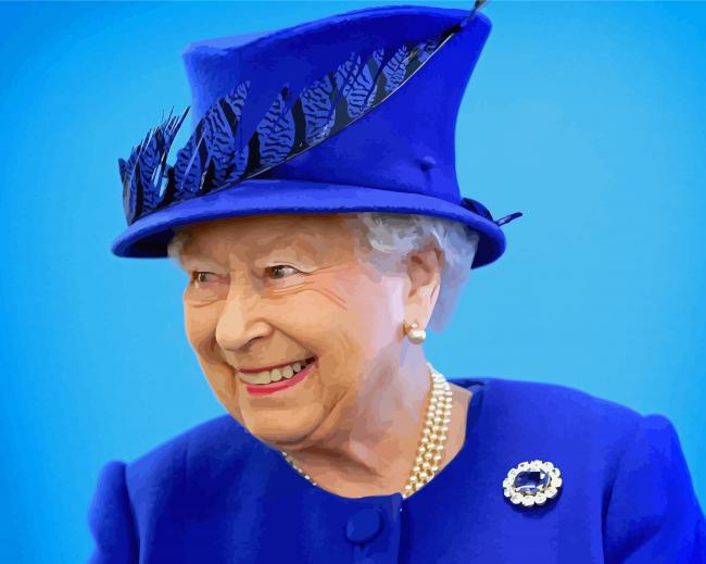 The Queen Elizabeth In Blue Diamond Painting