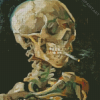 Van Gogh Skeleton Smoking Cigarette Diamond Painting