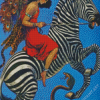 Women Riding Zebra Art Diamond Painting