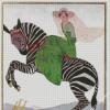 Women Riding Zebra Vogue Poster Diamond Painting