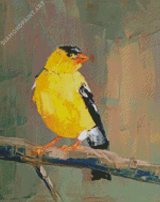Abstract Yellow Finch Art Diamond Painting