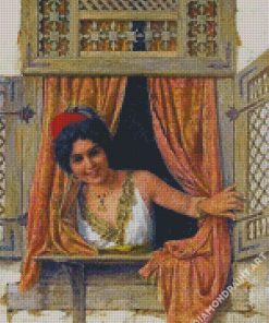 Arab Woman In Window Diamond Painting
