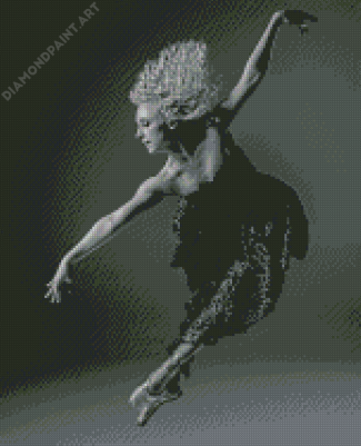 Black And White Ballet Woman Diamond Painting