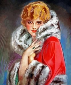 Classy Woman In A Red Coat Diamond Painting