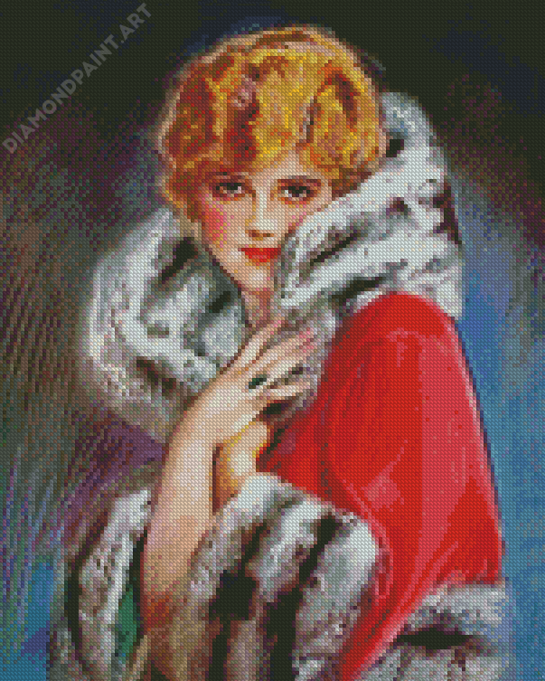 Classy Woman In A Red Coat Diamond Painting