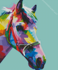 Colorful Horse Head Abstract Diamond Painting