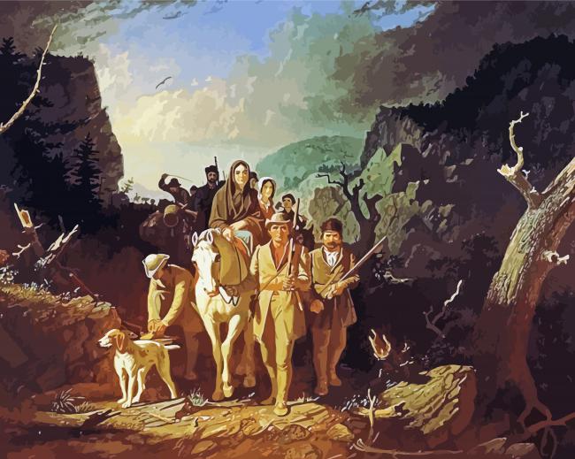 Daniel Boone Escorting Settlers Through The Cumberland Gap Diamond Painting