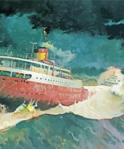 Edmund Fitzgerald In The Storm Diamond Painting