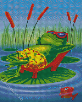 Frog On A Lily Pad Diamond Painting