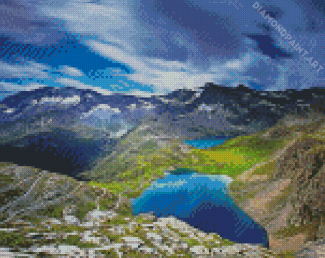 Gran Paradiso Italian Mountain Landscape Diamond Painting