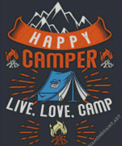 Happy Camper Art Poster Diamond Painting