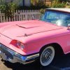 Pink Thunderbird Vintage Car Diamond Painting