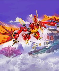 Red Dragon Attack Diamond Painting