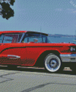 Red Ford Thunderbird Car Diamond Painting
