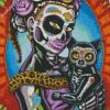 Skull Lady And Cat Diamond Painting