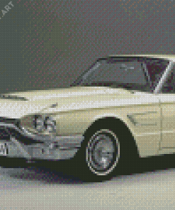 White Ford Thunderbird Car Diamond Painting