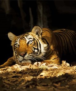 Wild Tiger In The Night Diamond Painting