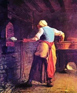 Woman Baking Bread By Jean Francois Millet Diamond Painting
