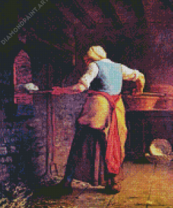 Woman Baking Bread By Jean Francois Millet Diamond Painting