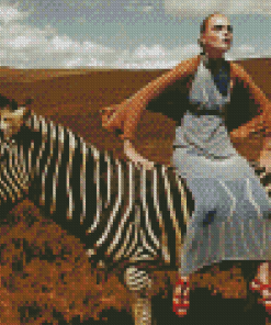 Women Riding Zebra Diamond Painting