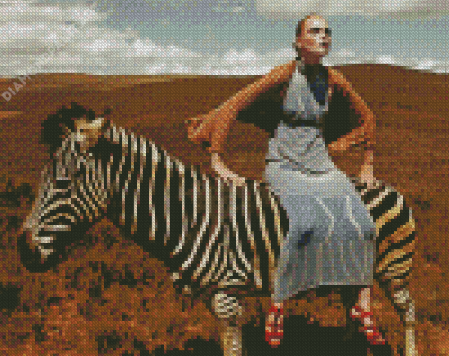 Women Riding Zebra Diamond Painting