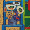 Abstract Flowers On Chair Diamond Painting