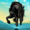 Black Horse In Water Diamond Painting