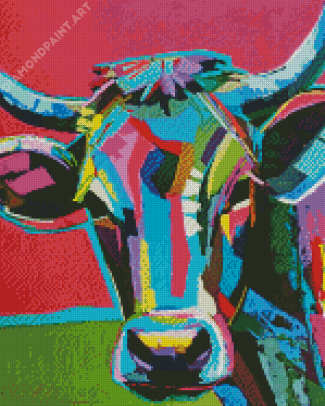 Colourful Cow Abstract Diamond Painting