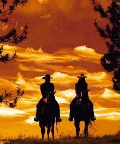 Cowboys And Horses Silhouette Diamond Painting