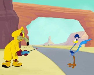 Coyote And Roadrunner Animated Charaters Diamond Painting