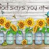 God Says You Are Sunflowers In A Vase Diamond Painting