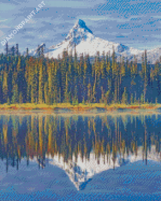 Oregon Mountain Water Reflection Diamond Painting