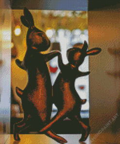 Rabbits Couple Dancing Diamond Painting
