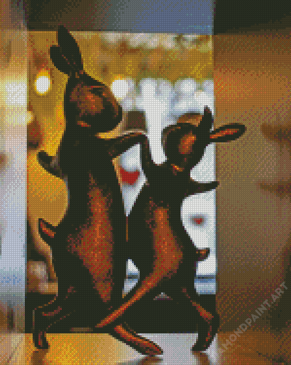 Rabbits Couple Dancing Diamond Painting