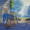 Rocking Chair And Flowers Basket Diamond Painting