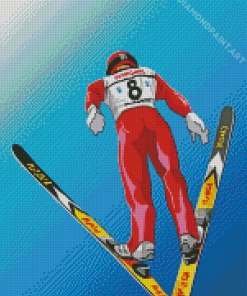 Ski Jump Art Illustration Diamond Painting