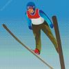 Ski Jump Illustration Diamond Painting