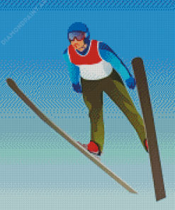 Ski Jump Illustration Diamond Painting