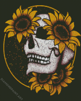 Skull Sunflower Diamond Painting