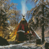 Teepee In Forest Diamond Painting