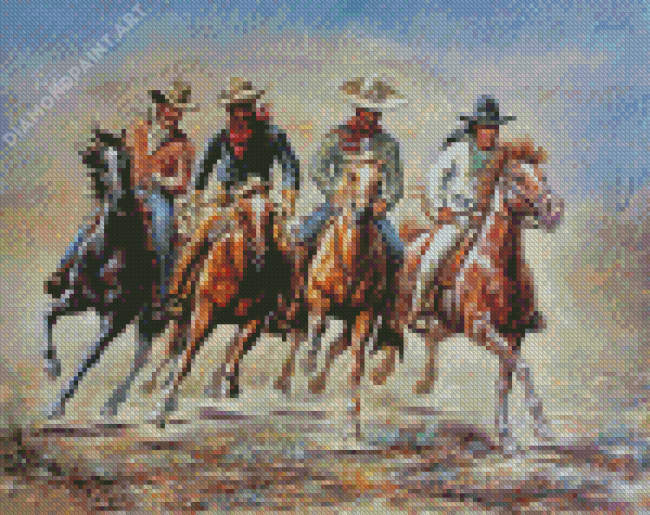The Cowboys And Horses Art Diamond Painting