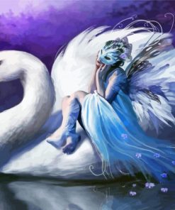 Woman And Swan Diamond Painting