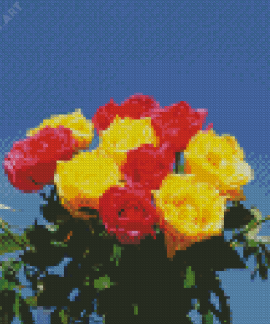 Yellow And Pink Roses Flowers Diamond Painting